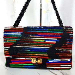 Handmade African Print Ankara Embellished Bag